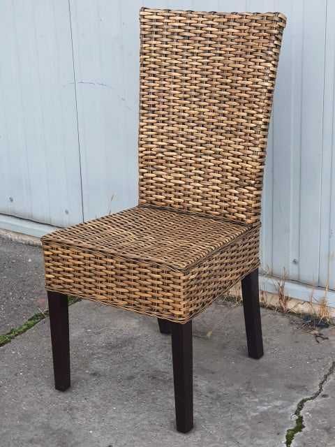 Scaune Ratan natural cu picioare din lemn