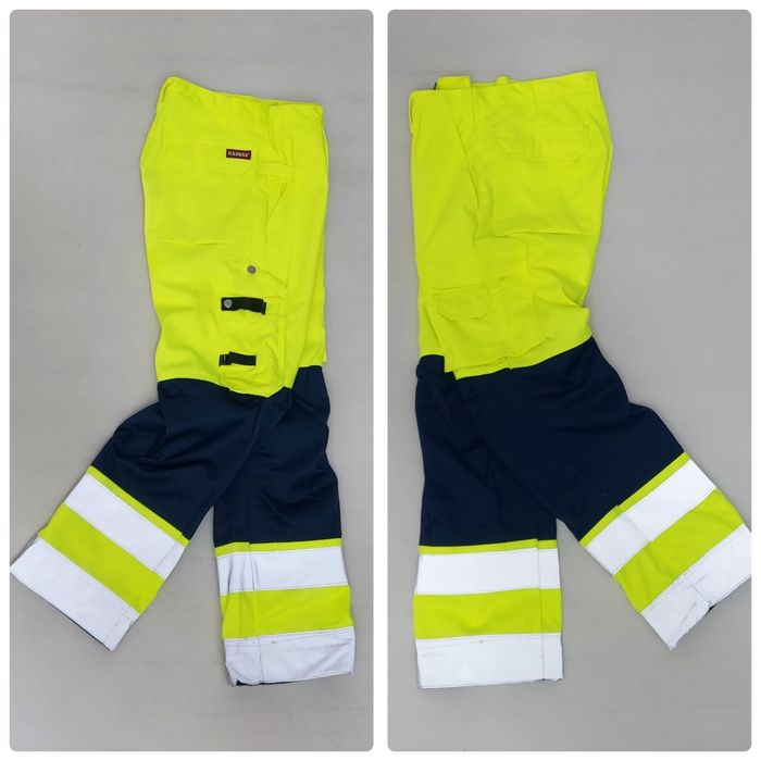 Pantaloni Fristads Kansas Cordura verde neon de înaltă vizibilitate 48