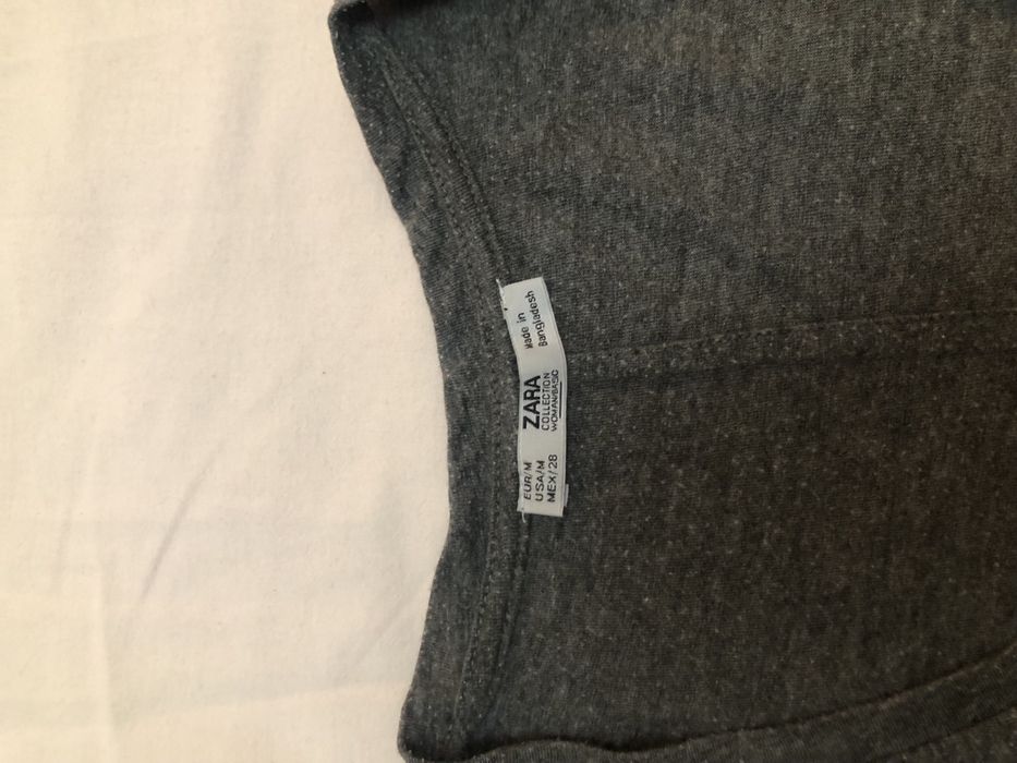 Tricou Zara Collection Woman/Basic Gri