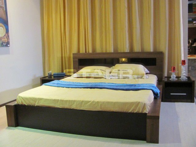 Pat + saltea + noptiera Staer Riga nuc aida