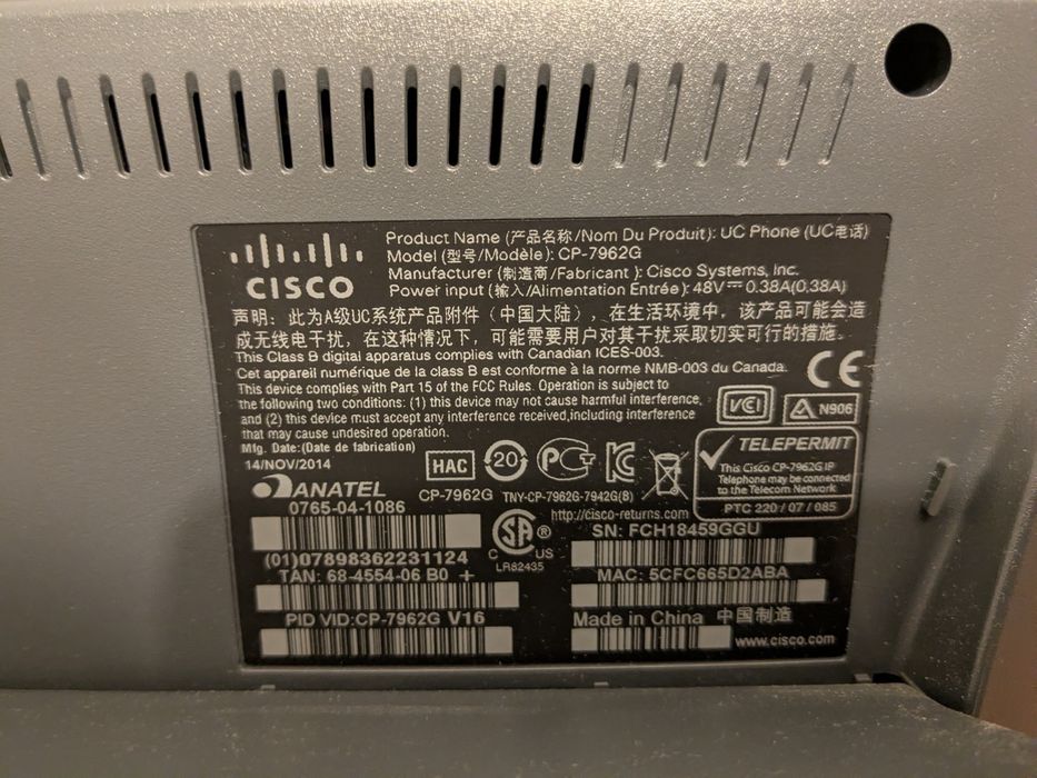 IP телефоны Cisco 7962G и CP-3905