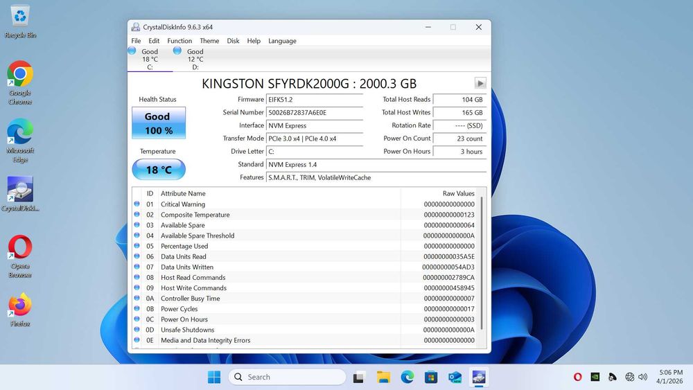 SSD Kingston Fury Renegade M.2-2280 PCIe 4.0 NVMe 2000GB, Heatsink