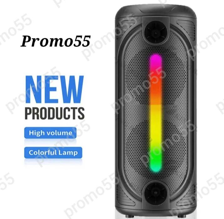 Голяма Караоке Колона 65см. 16"Тонколона 2 Безжични Микрофона и Блутут