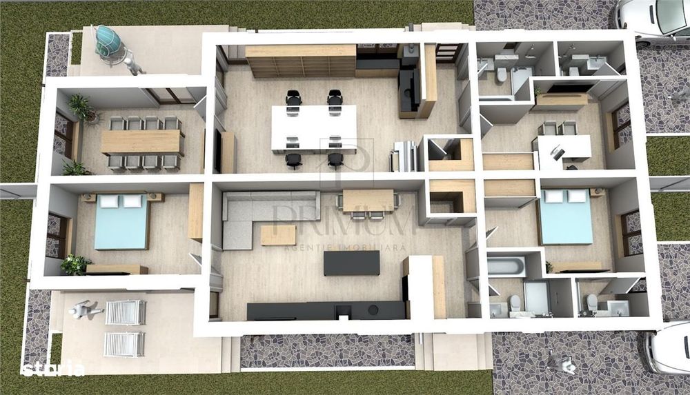 Duplex 3 camere - 100 metri de asfalt - Personalizare interioara