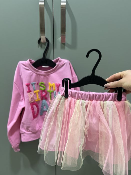 Розов комплект за момиче 3-4г