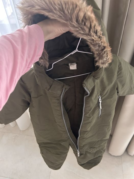 Costum de iarna HM 86 hidrofug + Cadou pantaloni captusiti 86+  salopeta HM 92-98