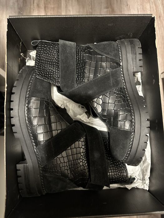 Bocanci Exclusives Bristol Croco Black, marimea 37