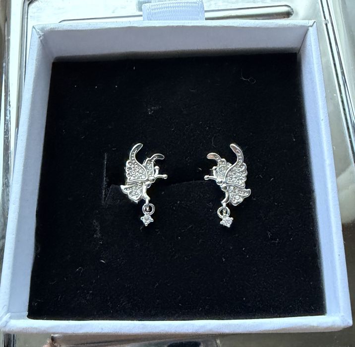 Комплект гривна и обеци пеперуди + подарък