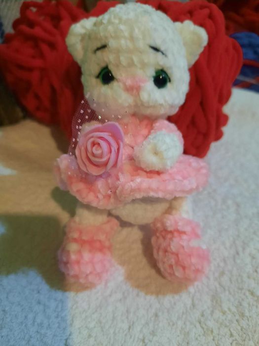 Плетена Амигуруми играчка -коте, змия, мече, пингвин, хипо, зайче