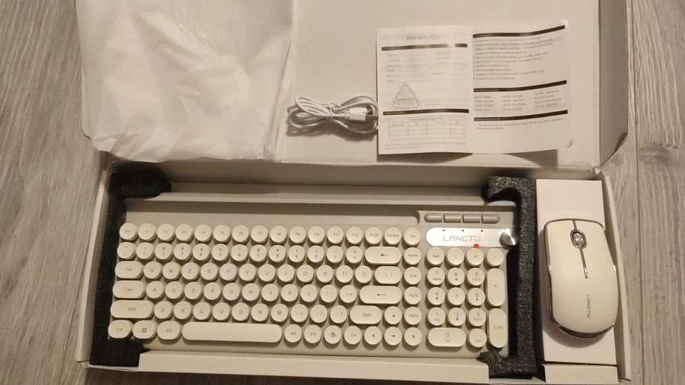 Kit tastatura si mouse wireless LANGTU LT500, Alb, NOU, cert. garantie