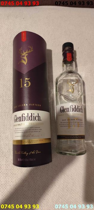 ambalaj cutie si sticla goala 15 ANI Glenfiddich