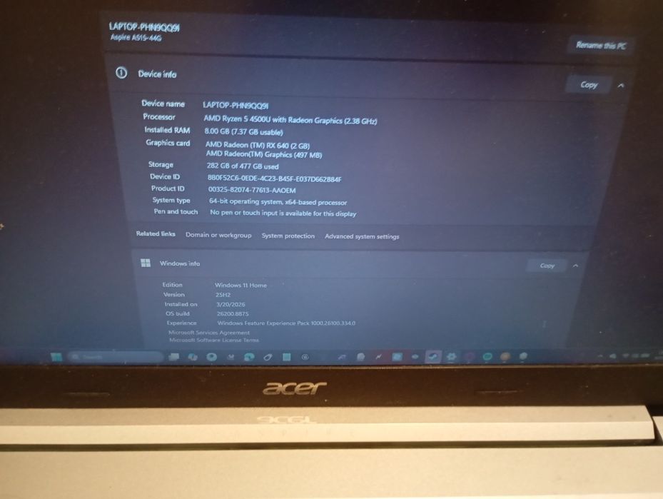 Acer Aspire 5 cu Windows 11 Home