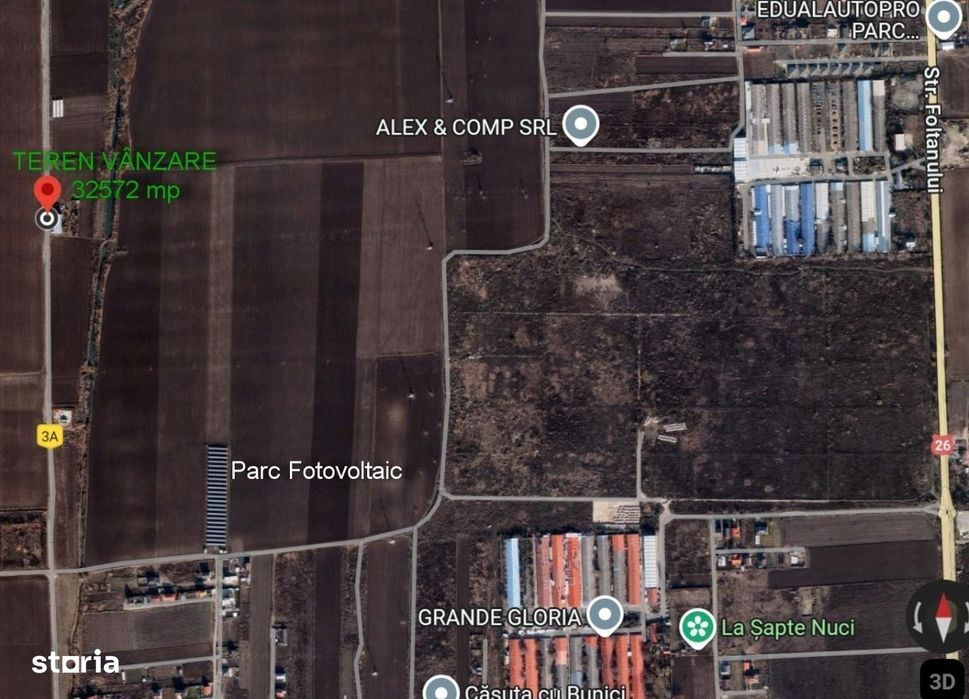 3,25 Ha - Teren extravilan Vanatori, deschidere la DC3A