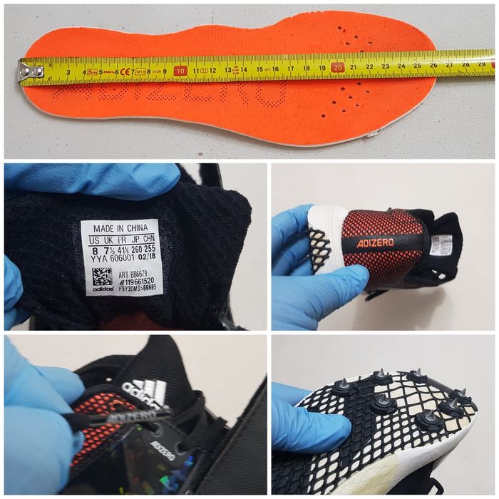 Adidas Adizero Prime Accelerator Spikes negru atletism, cuie nr 41 1/3