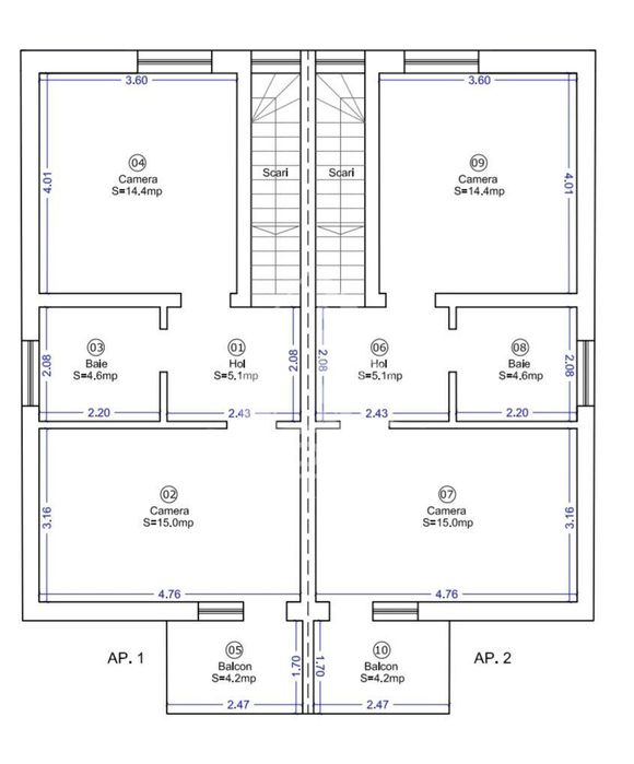 Duplex complet decomandat, cu 4 camere si 2 bai, langa Bucovat