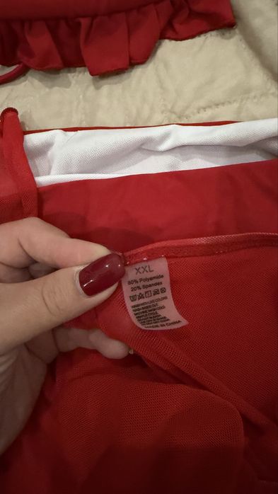 Купальник раздельный красный