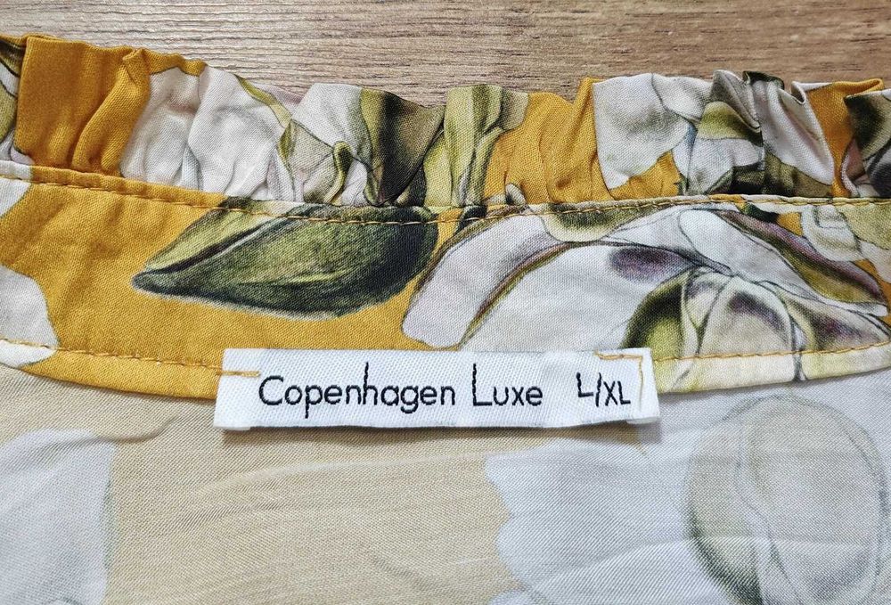 Copenhagen Luxe Дамска флорална жълта дамска риза на цветя размер  L / XL
