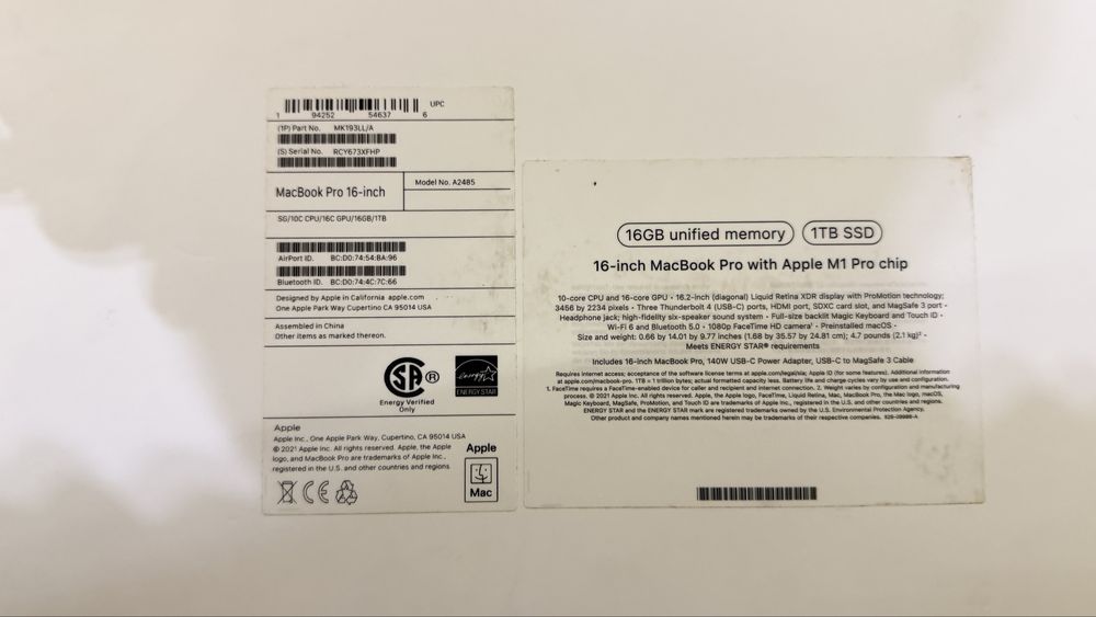 Macbook Pro 16, 2019