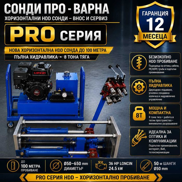 HDD машина за безтраншейно полагане на оптика на лизинг