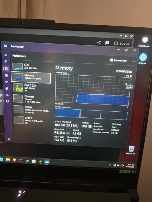 Laptop Asus tuf f15 2024 rtx 4060 i7 13620h