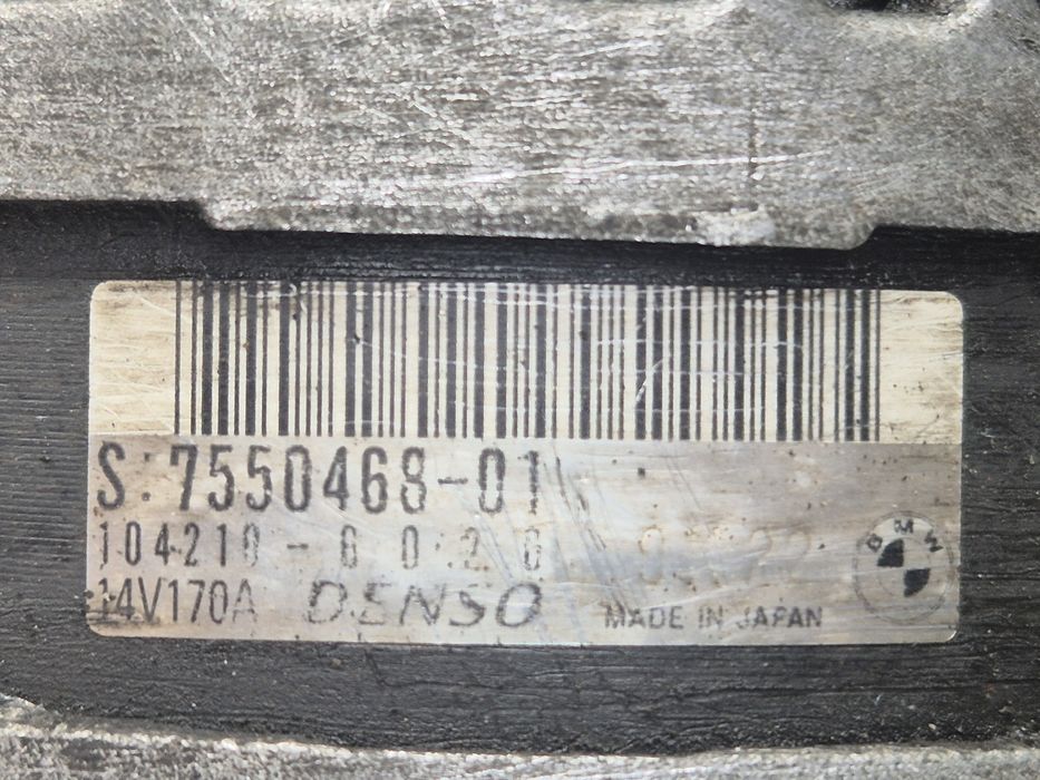 Alternator 2.0 benz. N43B20 7550468  BMW E90 / E91 / E92 / E93 / E 87.