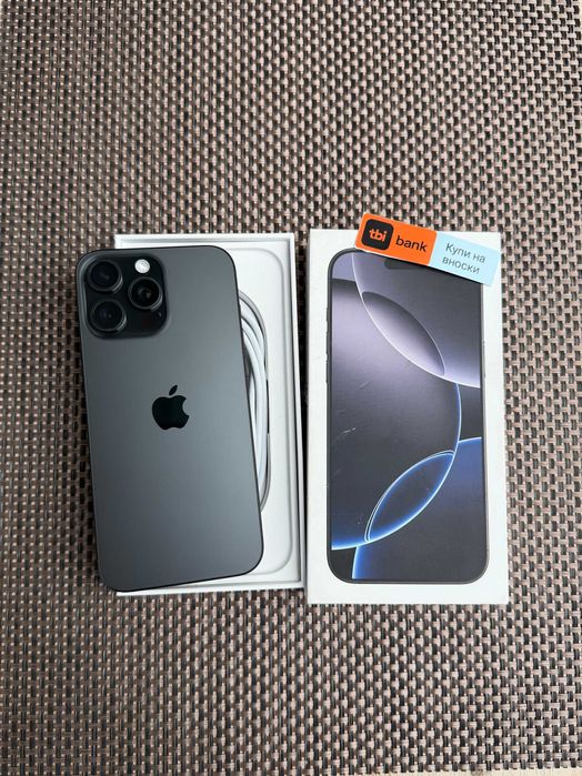 КАТО НОВ! iPhone 16 Pro MAX Лизинг от 32Е/мес MAX Black Titanium 256G