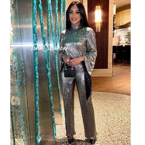 Комплект блуза и панталон с прехлупване ZARA