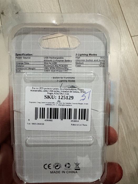 Vand far cu led pentru biciccleta/trotineta