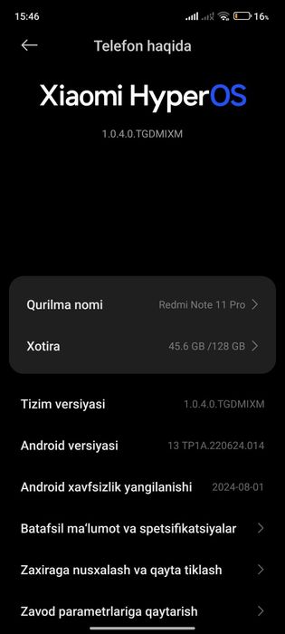 Redmi Note 11 Pro 6+6/128gb bor