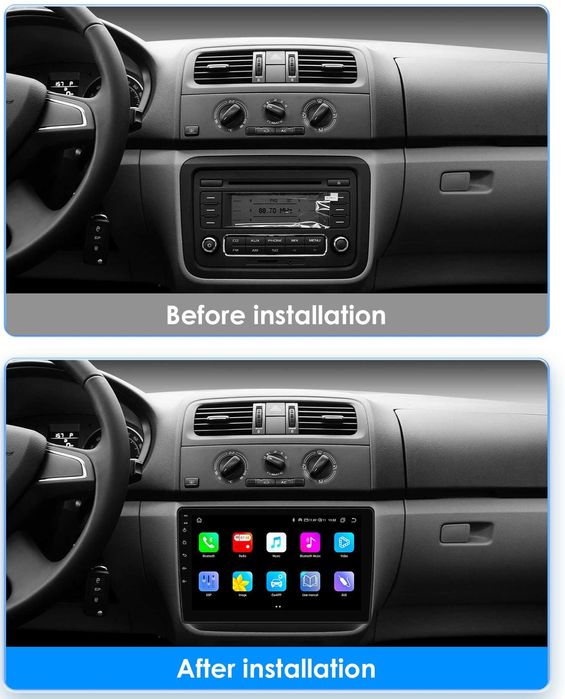 Мултимедия 10" за SKODA FABIA II 2 ANDROID 14 CARPLAY навигация RDS