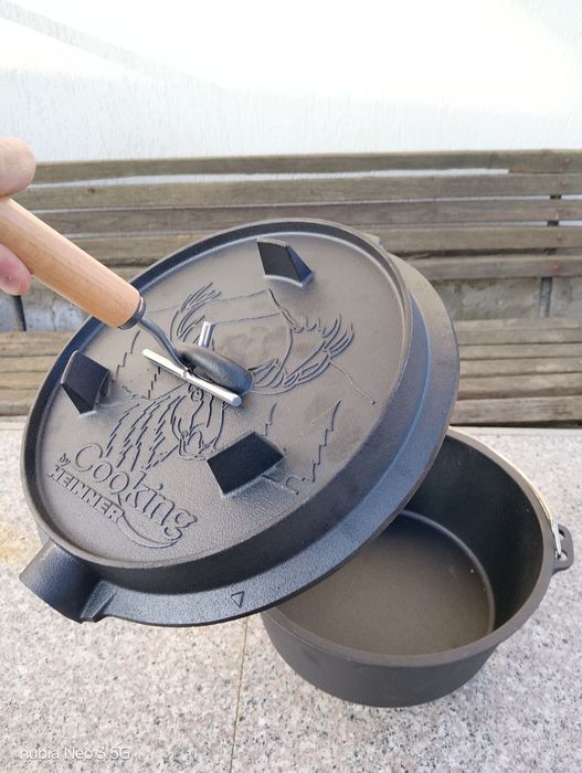 Ceaun din fontă 2in1 cu Capac tigaie&grill