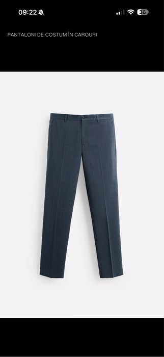 Pantaloni de costum in carouri Zara Man