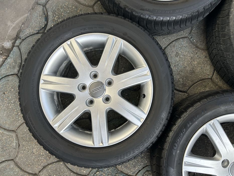Jante aliaj 5x112mm, anvelope iarna 205/55 R16, Audi A3 A4, VW, Seat, Skoda