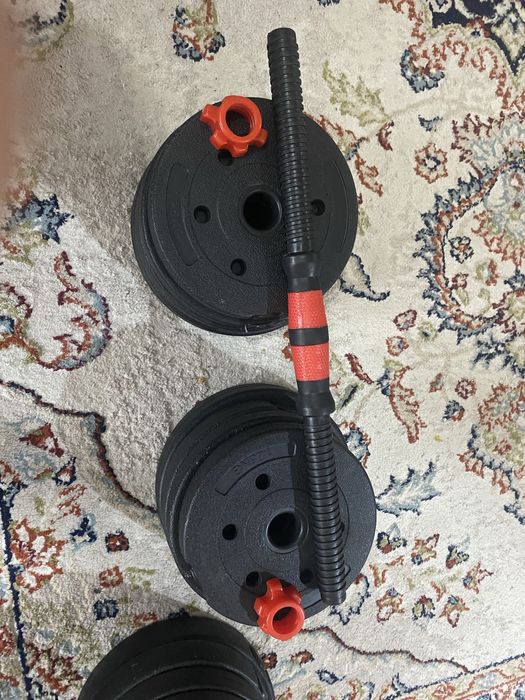 Гантели по 15кг общий вес 30 кг