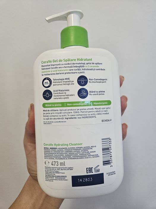 Cerave gel curatare fata ten uscat