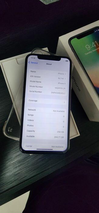 Iphone X LL/A 256GB Kar DK Full Bat 100% Uselenniy Xammayogi ideal