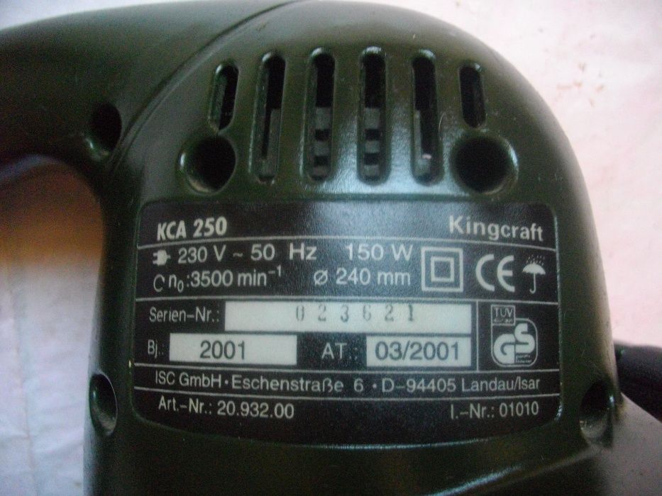 150 Вата-ф240мм-Полир Пастир Машина-Немска-Einhell- King Craft KCA 250