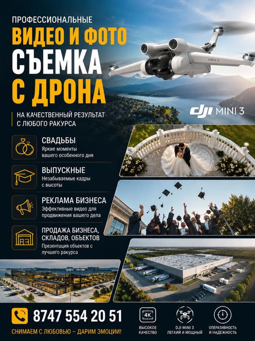 Съемки с дрона, видео фото