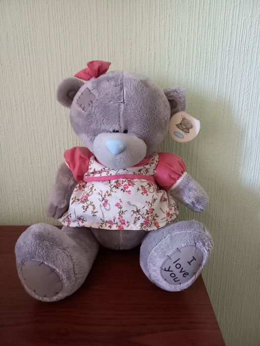 Новый Плюшевый мишка в платье 30 см