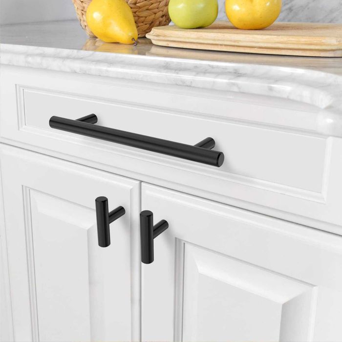 Set 10 mânere mobilă Amerdeco UK0024, inox negru, pas 128 mm