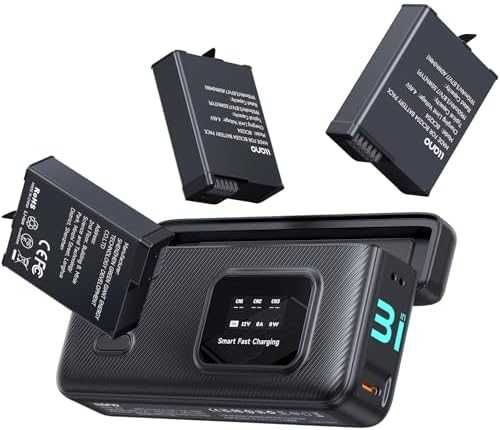 Нова llano зарядна кутия 30W PD, LED дисплей, 3 батерии за Osmo Action