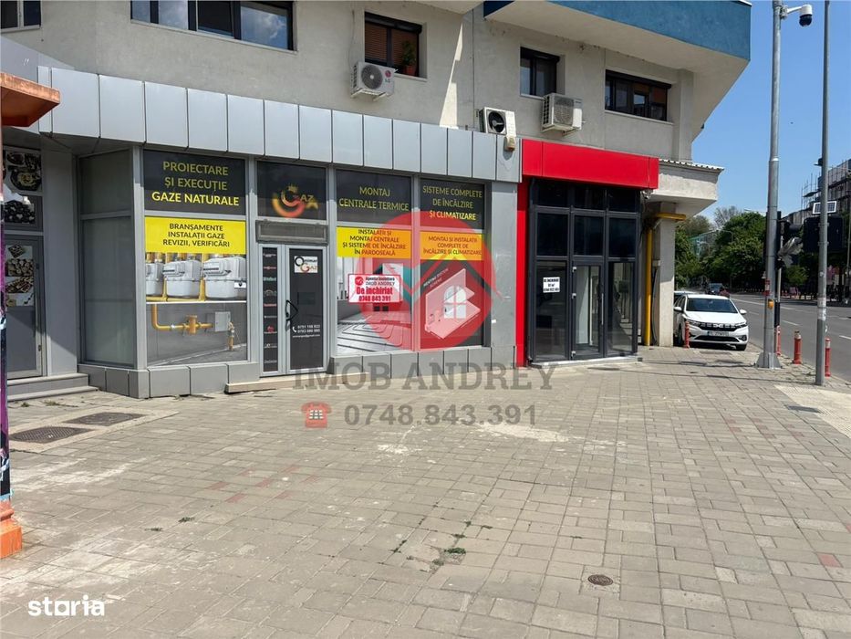 Spatiu comercial central 104 mp de închiriat – vad excelent, parcare