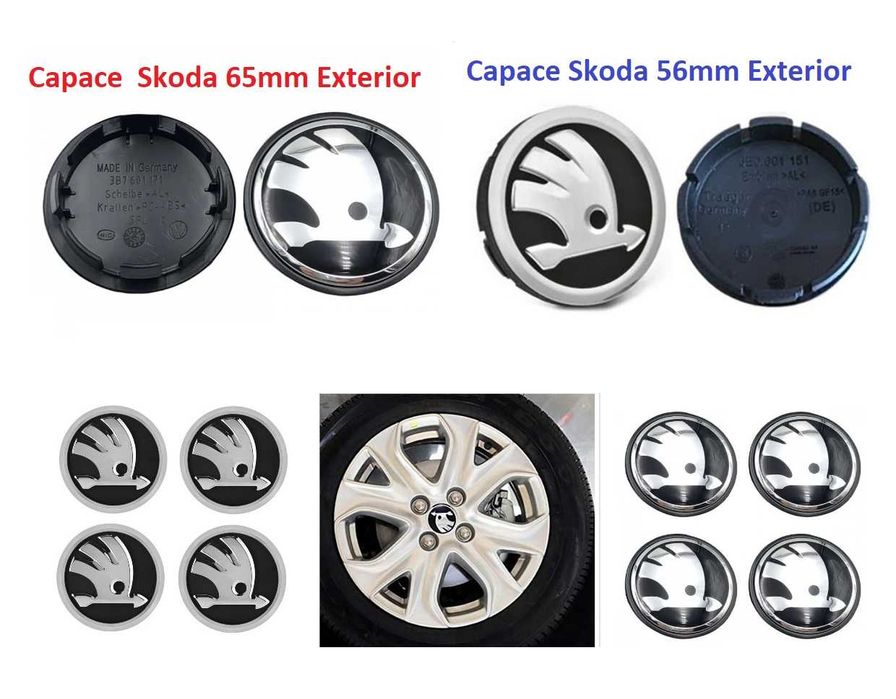Capace jante Skoda Diametru 56mm exterior / 65mm exterior