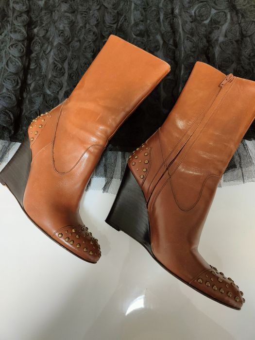 Дамски ботуши естествена кожа.Номер 35.Made in Italy.Марка "Vero cuoio