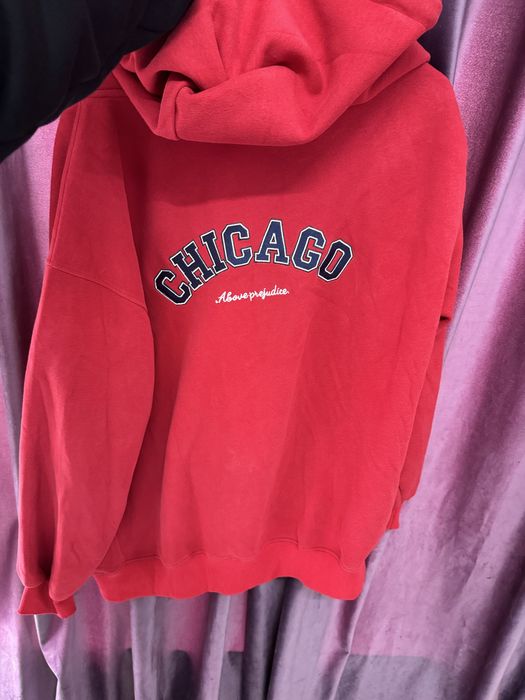 красный спортивный зип худи CHICAGO