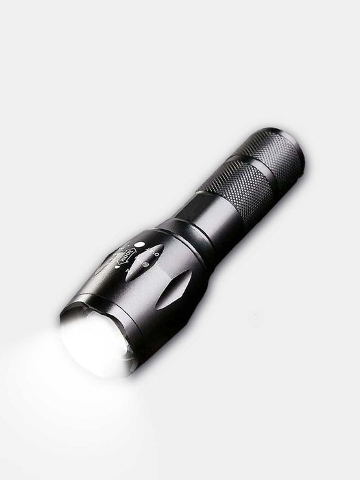 Фонарь 2 в 1, УФ 400 нм и белый, зум x1–20000, 6800 мАч, металл