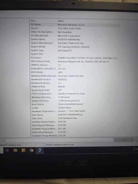 Laptop Asus Tuf Gaming FX505GE