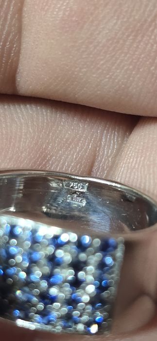 Inel aur 18 k safire si diamante naturale