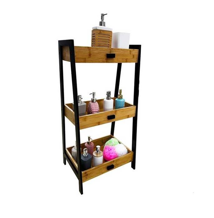 Органайзер Mercado Trade, Рафт за съхранение, Бамбук, Кафяв, Черен