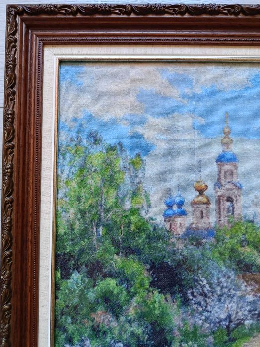 Гоблен ,, Пролет на село", ръчно ушит, единствен екземпляр в света